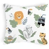 Designpremium Užvalkalas na poduszkę bawełniana wzór safari zwierzęta lwy tygrysy 70x80 cm