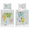 Detexpol Patalynė WORLD MAP ANIMALS patalynės komplektas MAYA MOO 100x135 cm pilka (