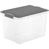 Dėžė su dangčiu Contenitore Rotho 39.5x27.5x27cm/19L permat./pilku dangčiu