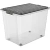 Dėžė su dangčiu Contenitore Rotho 57x39.5x43.5cm/70L permat./pilku dangčiu