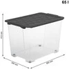 Dėžė su dangčiu ir ratukais Evo Safe Rotho 59x51.2X39.5/65L permatoma/antracito sp.