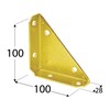 DMX Dėžės tvirtinimo kampas, 100x100x28x2,0mm, geltonai cinkuotas