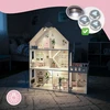 DIDELIS MEDINIS LĖLIŲ NAMAS KINDERPLAY LED VILLA XXL 118cm BALDŲ GARAŽAS