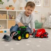 DIDELIS TRAKTORIŲ RINKINYS TRAKTORIUS SU MAŠINA 48 cm ŪKIO TRINTINĖ PAVARA