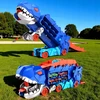 DINOZAURŲ TRANSPORTERIŲ LENKTYNŲ TRAKAS + METALINĖS Spyruoklės 3IN1 MEGA T-REX AUTOMOBILIAI