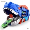 DINOZAURŲ TRANSPORTERIŲ LENKTYNŲ TRAKAS + METALINĖS Spyruoklės 3IN1 MEGA T-REX AUTOMOBILIAI