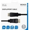 DisplayPort kabelis DELTACO 4K UHD, 21.6 Gb/s, 5m, juodas / DP-1050-K / R00110004