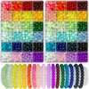 DIYQueen 8mm stiklo karoliukų rinkinys + juvelyrinis trintukas pasidaryk pats papuošalams 1200 vnt.