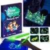 DK „Magic Board“ DAŽYMAS ŠVIESOS trafaretais A4 LED rašiklis