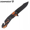 Dominator Uc Dominator Urban Combat Sulankstomas peilis 2-83 Gelbėjimo su langų daužikliu, ašmenys 9,6 cm, oranžinis/juodas