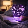 Doup Naktinė lempa LED 3D SERCE PREZENT NASTROJOWE STYLOWE OŚWIETLENIE SYPIALNI