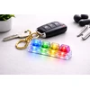 Drobiazgarnia Antistresinis Clicker Keychain Fidget 4 jungikliai Clicker LED apšvietimo klaviatūra