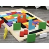 Drobiazgarnia Medinės kaladėlės Tetris Montessori dėlionė 40 vnt. edukacinis galvosūkis