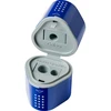 Drožtukas Faber-Castell Grip 2001 mini, plastikinis, su konteineriu, sidabrinės spalvos