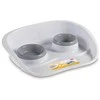 Dubenėliai gyvūnų maistui su laikikliu 46x35x11cm pilka/balta spalva STEFANPLAST