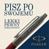 Długopis Parker Jotter su grawerem juoda prezent auksinė tabliczka komplektas