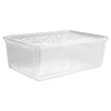 Dviguba dėžė su dangčiu avalynei Plast Team 385x257x133mm permatoma
