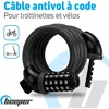 Dviračio užraktas Beeper Combination, 60 cm, juodas