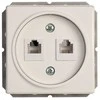 Kompiuterio lizdas VILMA STANDARD ST 150 be rėmelio, 2 vietų (2xRJ45 CAT5E UTP), baltas