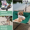 Dvivietis sodo hamakas su stovu ir staliuku, patogus iki 205 kg, žalias — sodo sūpynės, dvivietis gultas, balkono hamakas, poilsio baldai, plieno rėmas, hamakas su lentyna, terasos įranga