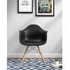Eames formuota kėdė su medinėmis kojelėmis, medinė, juoda