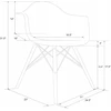 Eames formuota kėdė su medinėmis kojelėmis, medinė, juoda