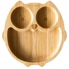 Ecorascals Owl bambukinis dubuo su siurbimo taurele geltona