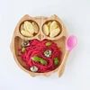 Ecorascals Rožinė Owl bambuko dubuo