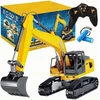 Edaxe RC EKSKAVATORIUS NUOTOLINIO PULTO VALDYMAS 360° JUDAMAS METALINIS KAUŠAS 2X BATERIJOS