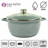 Edel Hoff APVALUS MARMURINIS PUODAS 26cm 5,5L SU DANČIU INDUKCINIAM DUJINUI PILKAS