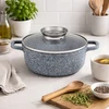 Edenberg Granito puodas 1,7 l 18 cm aliuminis su stikliniu dangteliu, indukcija ir dujomis