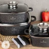Edenberg Kvadratinis marmurinis PUODAS Kepimo puodas 24cm 4,4L + LETENĖS