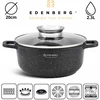 Edenberg MARMURINIS PUODAS 20cm 2,3L APVALUS PUODAS KEPIMO AROMA RANKENĖLE + LETENĖS