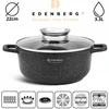 Edenberg Marmurinis puodas 22cm 3.3l su Aroma Knob dangčiu ir rankenėlėmis