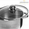 Edenberg NERŪDIJANČIO PLIENO PUODAS SU dangteliu, MATAVIMO MATAVIMAS, DUJOS, INDUKTINIS, 16cm, 1,9L