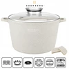 Edenberg Tvirtas HIGH puodas 6,0 l NELIPEJUS DUJŲ INDUKCIJAI + PAPS 2x BEIGE