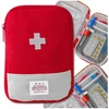 EdiBazzar Medicinos laikiklis vaistams Mini pirmosios pagalbos rinkinys Raudonas talpus tablečių paketėlis