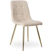 Ehokery dygsniuota smėlio spalvos kėdė moderni BOUCLE TEDDY LAMB METAL GOLD LEGS