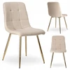 Ehokery dygsniuota smėlio spalvos kėdė moderni BOUCLE TEDDY LAMB METAL GOLD LEGS