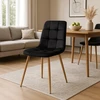 Ehokery Juodas VELVET MINŠKINĖ KĖDĖ SU MODERNIOMIS LOFT METALINĖMIS KOJĖLĖMIS
