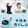 Electronica 4U Laikrodis budzik lampka nocna lampa LED kolorowa vaikams dziecka Kot Kotek