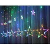 Elektrinė girlianda-užuolaida STARS, 138 LED, 8 funkcijos, IP44, 4,5 V, įvairiaspalvė, 2.4 m