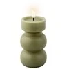 Elektrinė LED dekoracija LUMINEO Candle, žalios sp., elementai 2xAAA(neįeina), 7x15cm
