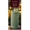 Elektrinė LED dekoracija LUMINEO Candle, žalios sp., elementai 2xAA (neįeina), 7,5x17,3 cm