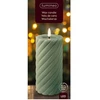 Elektrinė LED dekoracija LUMINEO Candle, žalios sp., elementai 2xAA (neįeina), 7,5x17,3 cm
