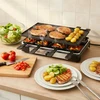 Elektrinė raclette kepsninė su temperatūros reguliavimu 1500W 8 žmonėms dvipusė plokštė Adler AD6616