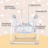 Elektrinės kūdikių sūpynės su 5 melodijomis, sulankstomos