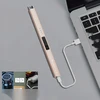 ELEKTRINIS žiebtuvėlis LANKAS BEDEGIS USB METAL AUKSAS