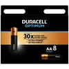 Elementai DURACELL OPTIMUM EXTRA LIFE, AA, 8 vnt