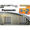 Elementai PANASONIC EVERYDAY POWER, LR03EPS/8B, AAA, 6 + 2 vnt.